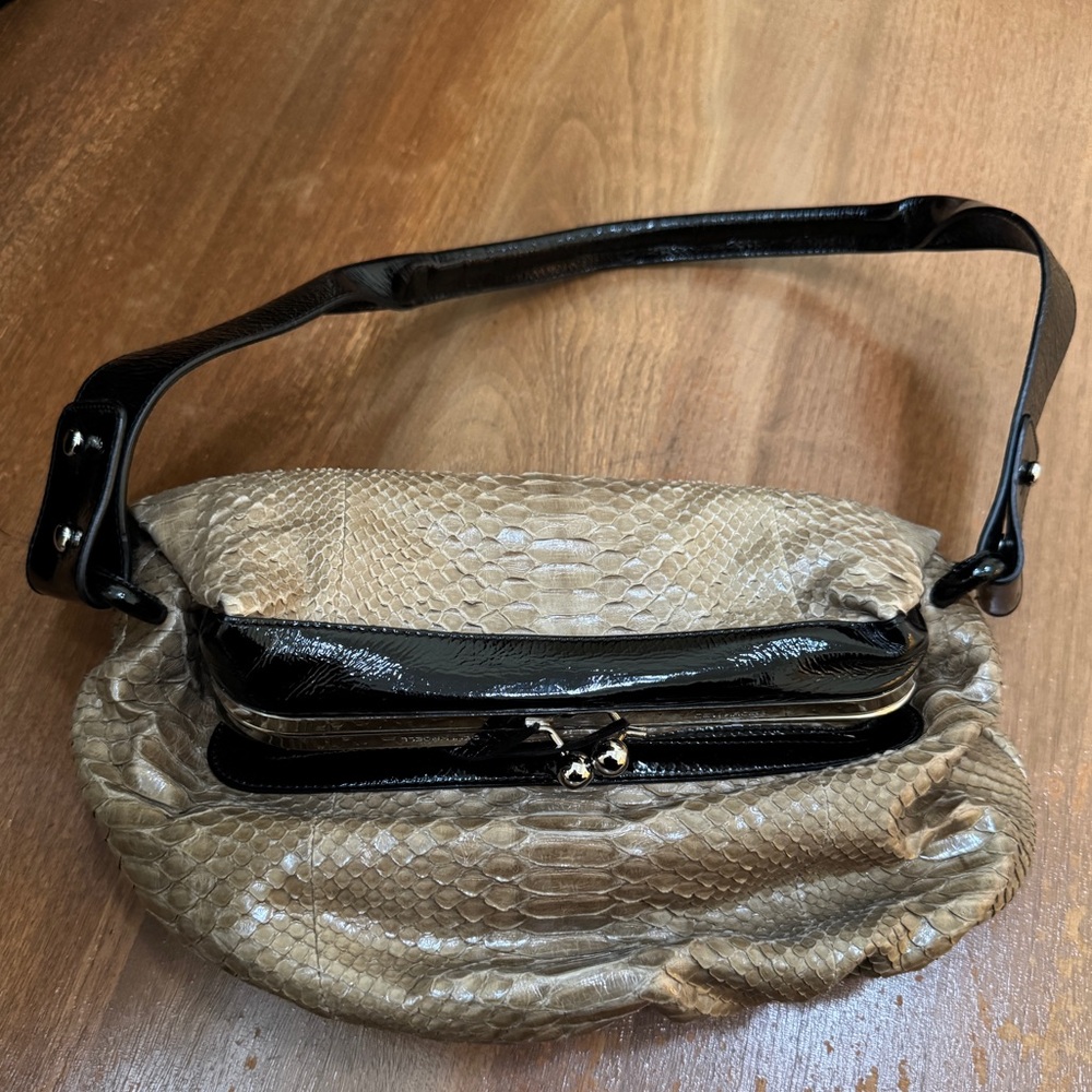 Devi Kroell Taupe Snakeskin Python Bag - image 5